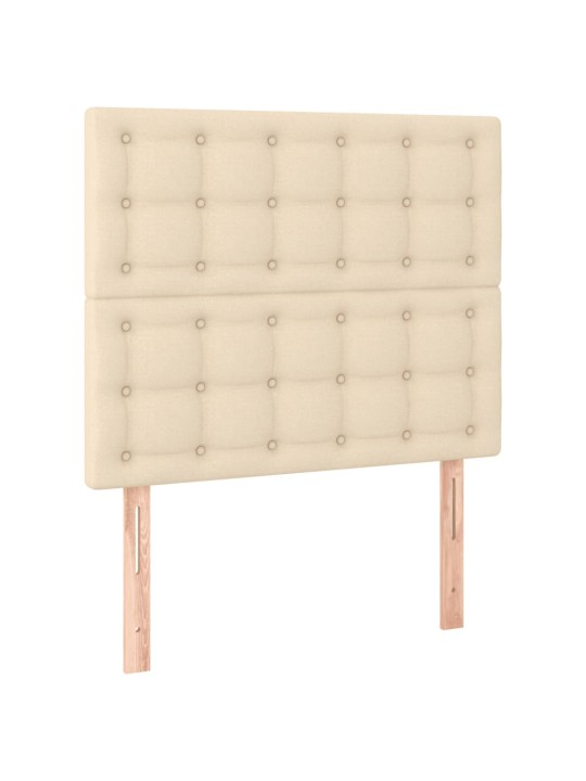 Box spring postel s matrací a led krémová 120 x 200 cm textil