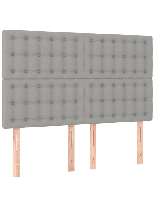 Box spring postel s matrací a LED světle šedá 140x190 cm textil