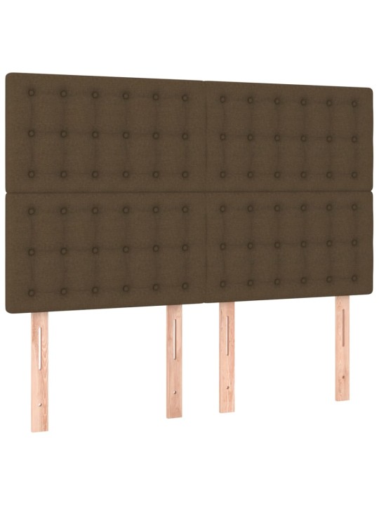 Box spring postel s matrací a led tmavě hnědá 140x190 cm textil