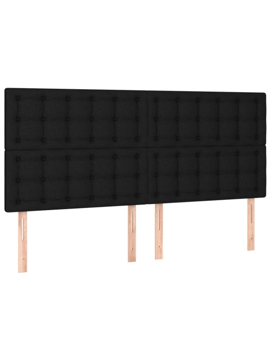 Box spring postel s matrací a LED černá 160x200 cm textil