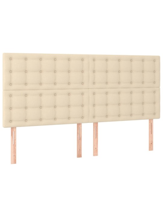 Box spring postel s matrací a led krémová 160x200 cm textil