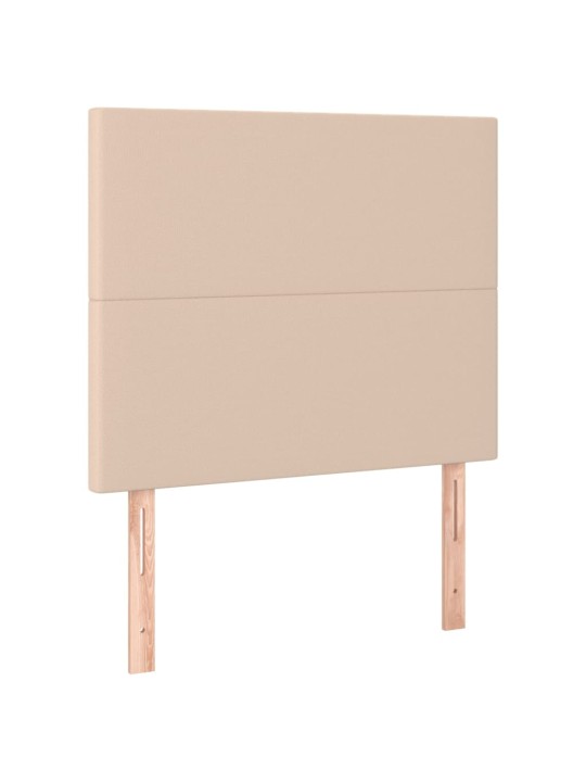 Box spring postel matrace a led cappuccino 80x200 cm umělá kůže
