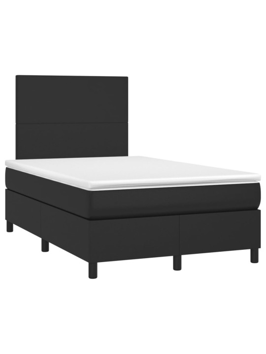 Box spring postel s matrací a LED černá 120x200 cm umělá kůže