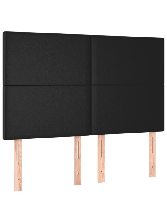 Box spring postel s matrací a LED černá 140 x 190 cm umělá kůže