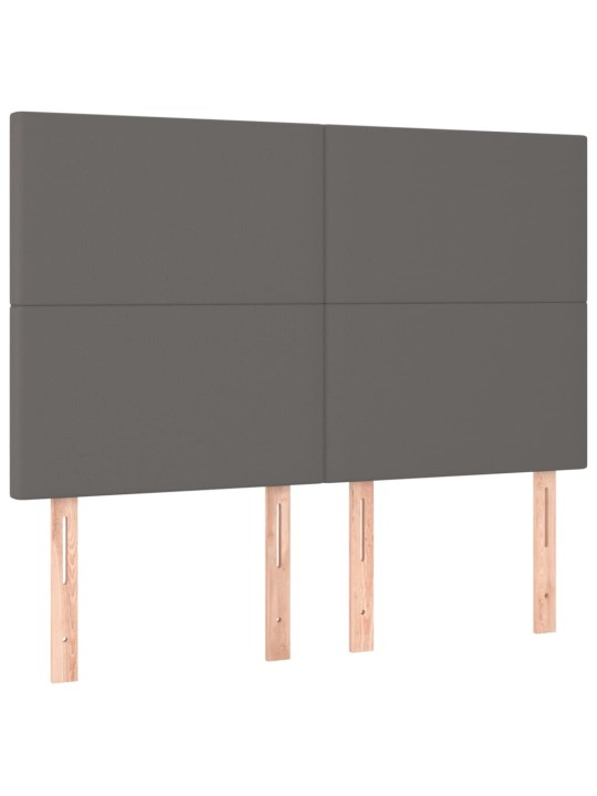 Box spring postel s matrací a led šedá 140x190 cm umělá kůže