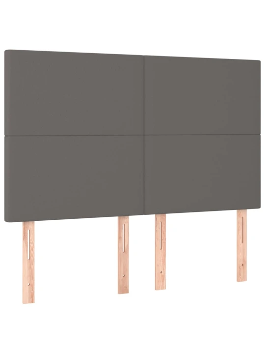 Box spring postel s matrací a led šedá 140x190 cm umělá kůže