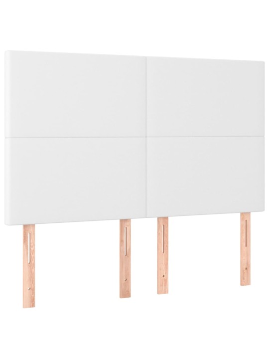 Box spring postel s matrací a LED bílá 140x200 cm umělá kůže