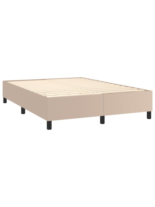 Box spring postel matrace a led cappuccino 140x200cm umělá kůže
