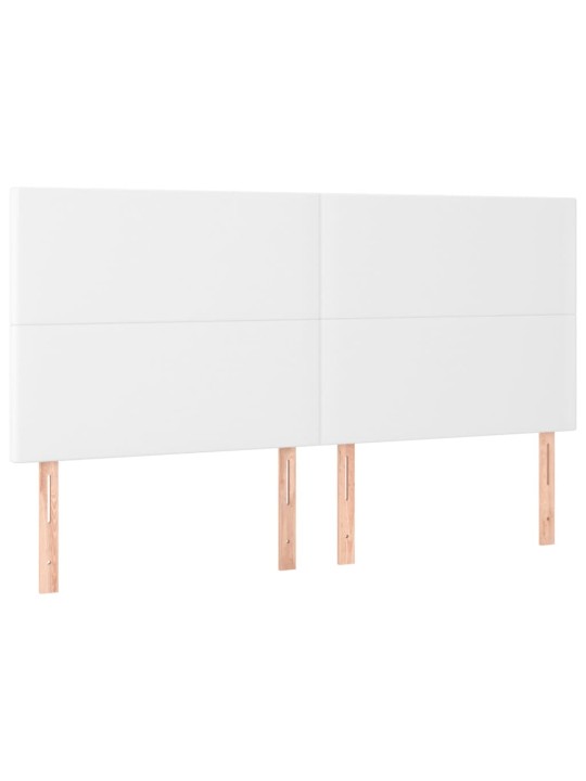 Box spring postel s matrací a LED bílá 160x200 cm umělá kůže