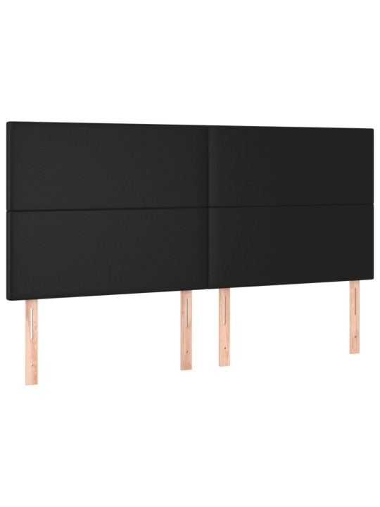 Box spring postel s matrací a LED černá 180x200 cm umělá kůže