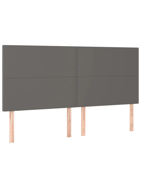 Box spring postel s matrací a LED šedá 200x200 cm umělá kůže