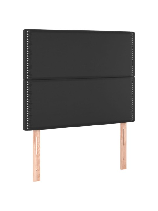 Box spring postel s matrací a LED černá 120x200 cm umělá kůže
