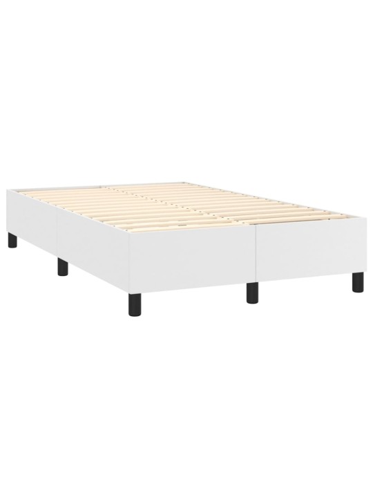 Box spring postel s matrací a LED bílá 120x200 cm umělá kůže