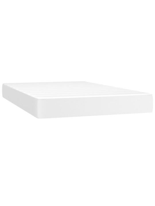 Box spring postel s matrací a LED bílá 120x200 cm umělá kůže