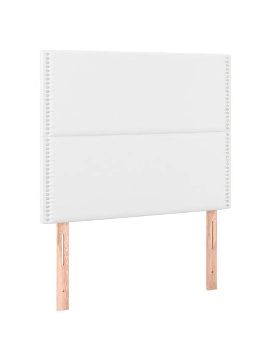 Box spring postel s matrací a LED bílá 120x200 cm umělá kůže