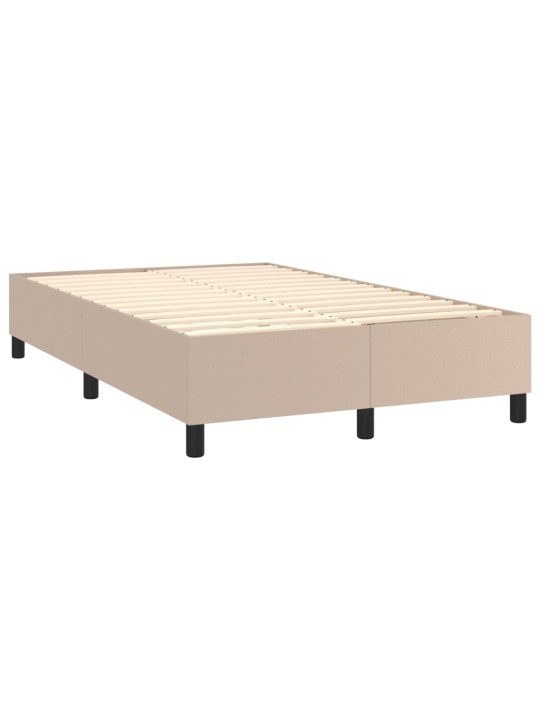 Box spring postel matrace a led cappuccino 120x200cm umělá kůže