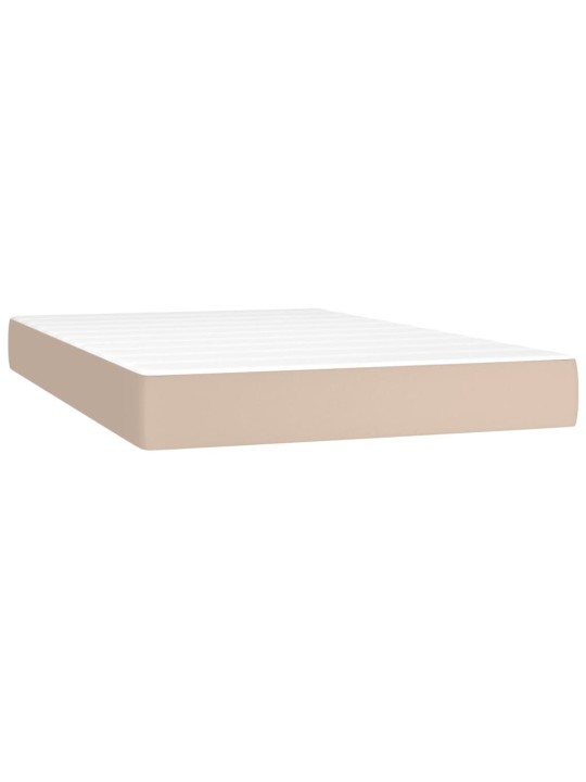 Box spring postel matrace a led cappuccino 120x200cm umělá kůže