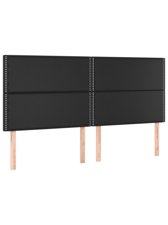Box spring postel s matrací a LED černá 180x200 cm umělá kůže