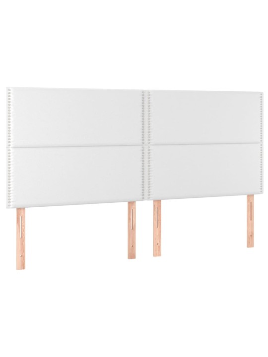 Box spring postel s matrací a LED bílá 180x200 cm umělá kůže
