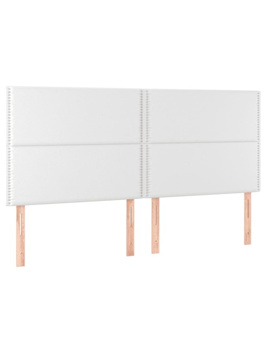 Box spring postel s matrací a LED bílá 200x200 cm umělá kůže