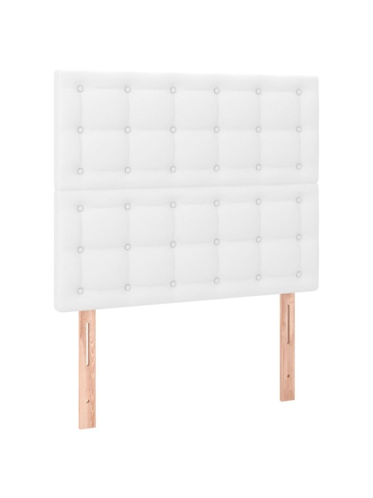 Box spring postel s matrací a LED bílá 90x190 cm umělá kůže