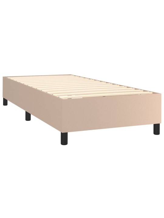 Box spring postel matrace a led cappuccino 100x200cm umělá kůže
