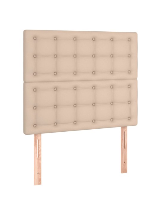 Box spring postel matrace a led cappuccino 100x200cm umělá kůže
