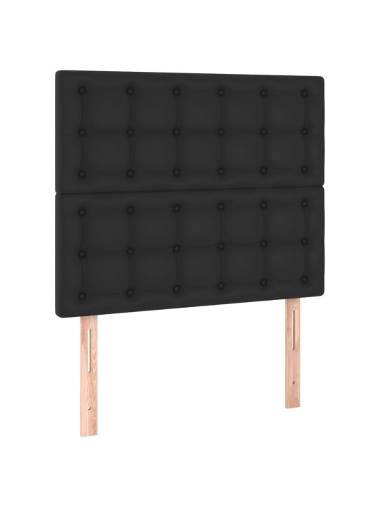 Box spring postel s matrací a LED černá 120x200 cm umělá kůže