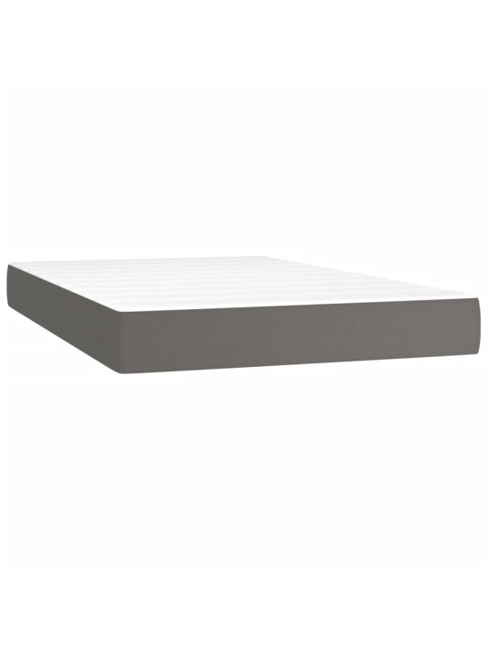 Box spring postel s matrací a led šedá 120x200 cm umělá kůže