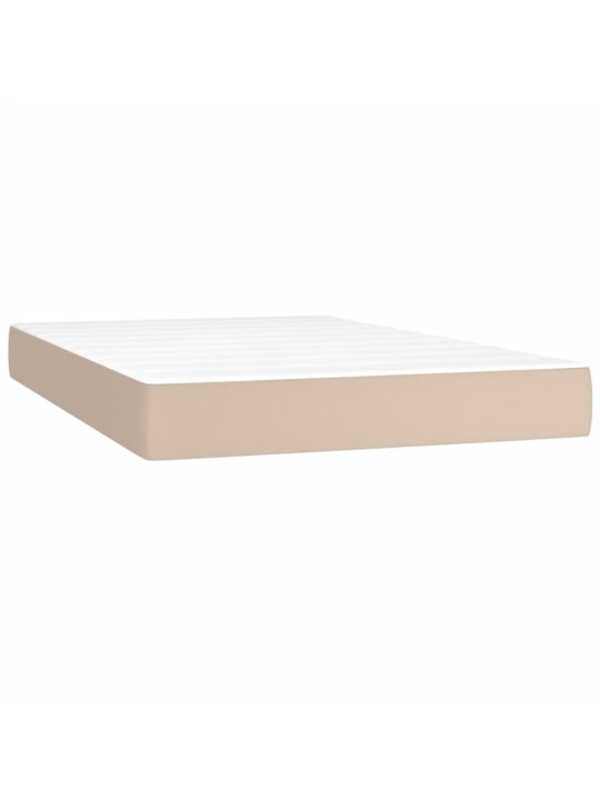 Box spring postel matrace a led cappuccino 120x200cm umělá kůže
