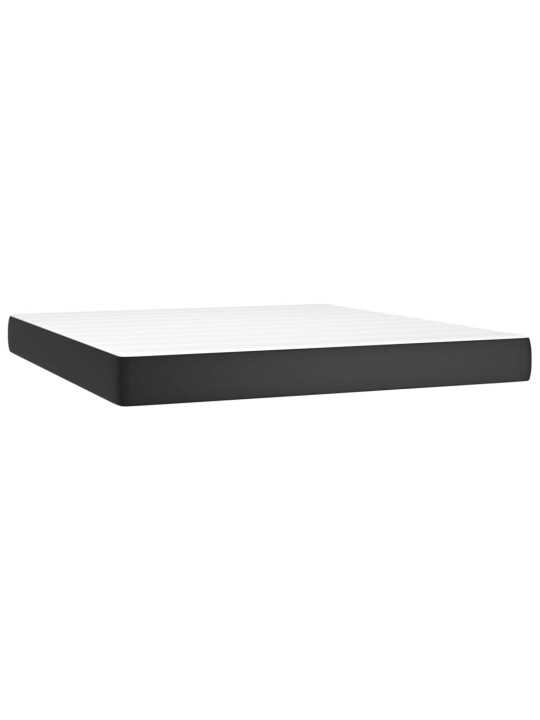Box spring postel s matrací a LED černá 160x200 cm umělá kůže