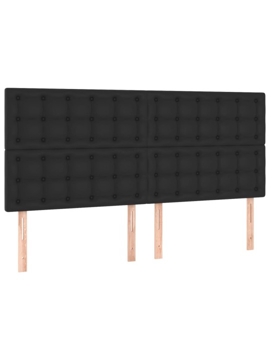 Box spring postel s matrací a LED černá 160x200 cm umělá kůže