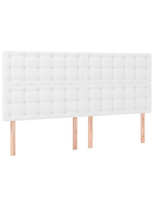 Box spring postel s matrací a LED bílá 160x200 cm umělá kůže
