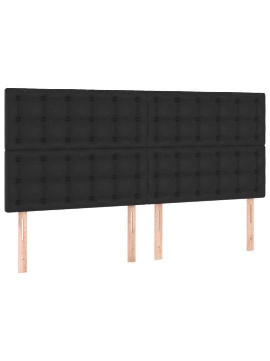 Box spring postel s matrací a LED černá 180x200 cm umělá kůže