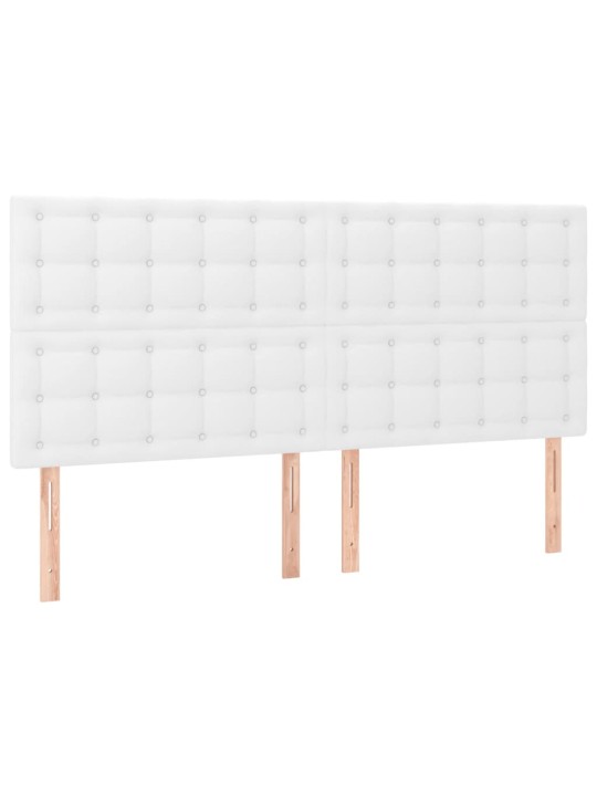 Box spring postel s matrací a LED bílá 200x200 cm umělá kůže