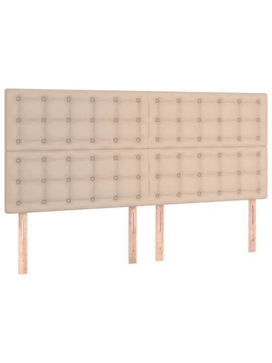 Box spring postel matrace a led cappuccino 200x200cm umělá kůže