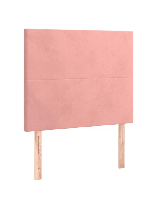 Box spring postel s matrací a LED růžová 80 x 200 cm samet