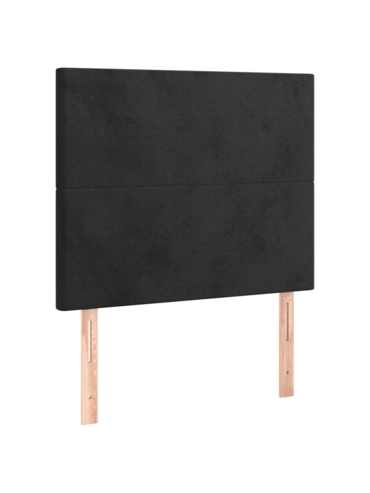 Box spring postel s matrací a LED černá 100x200 cm samet