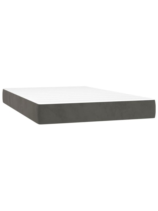 Box spring postel s matrací a LED tmavě šedá 120x200 cm samet