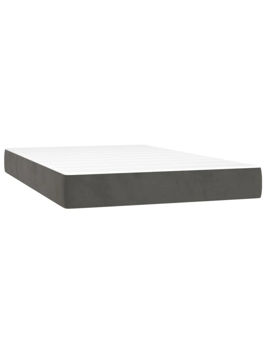 Box spring postel s matrací a LED tmavě šedá 120x200 cm samet