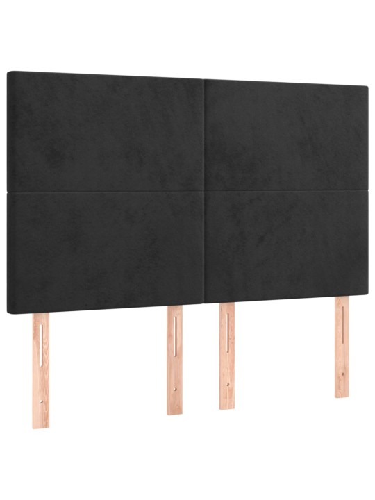 Box spring postel s matrací a LED černá 140x190 cm samet