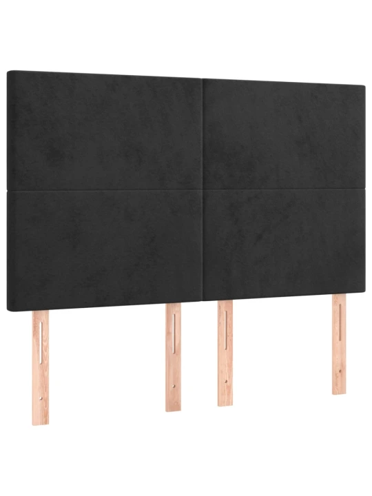 Box spring postel s matrací a LED černá 140x190 cm samet