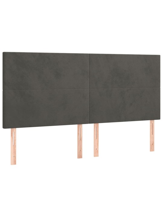 Box spring postel s matrací a LED tmavě šedá 180x200 cm samet