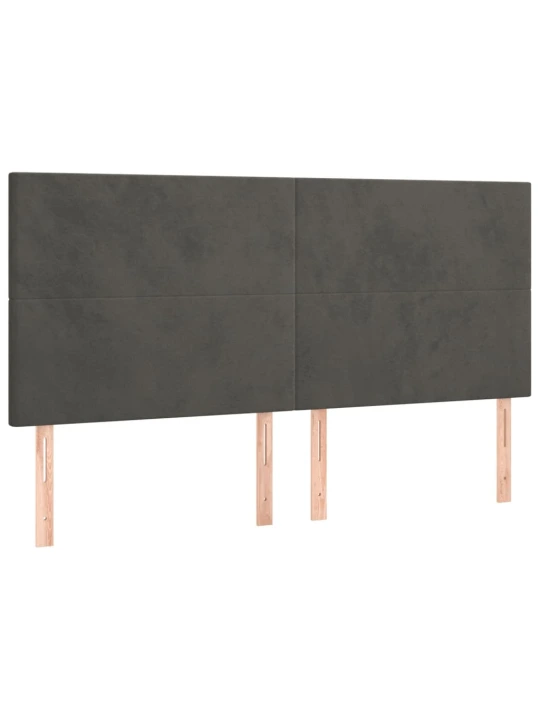 Box spring postel s matrací a LED tmavě šedá 180x200 cm samet