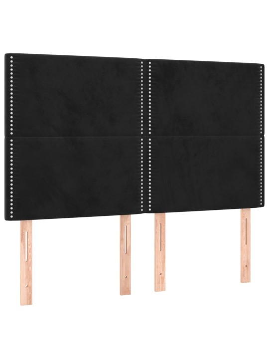 Box spring postel s matrací a LED černá 140x190 cm samet