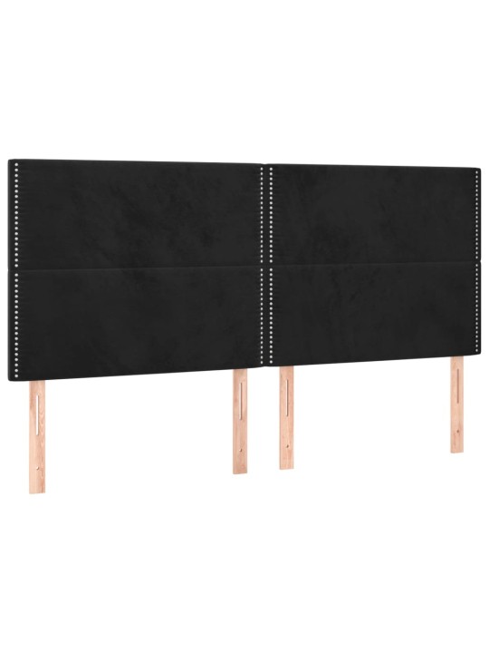 Box spring postel s matrací a LED černá 160x200 cm samet