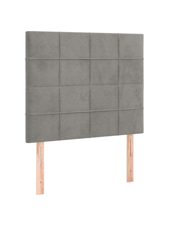 Box spring postel s matrací a LED světle šedá 120x200 cm samet