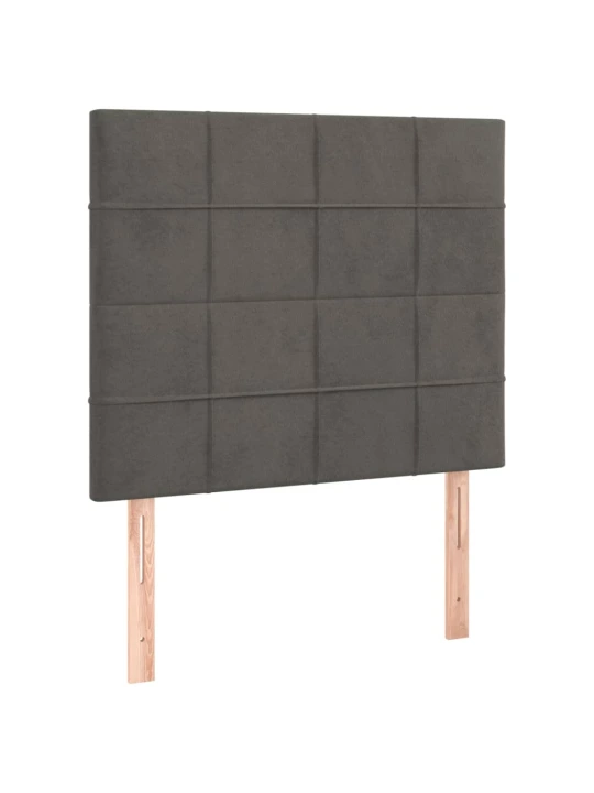 Box spring postel s matrací a LED tmavě šedá 120x200 cm samet