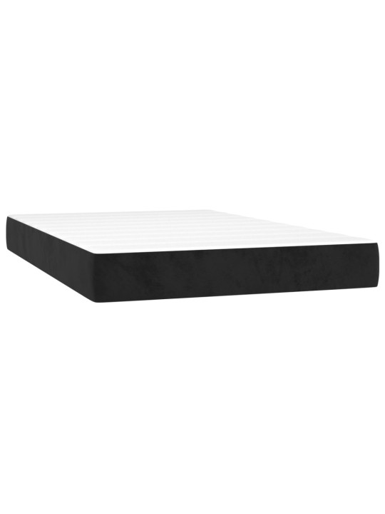 Box spring postel s matrací a LED černá 120x200 cm samet