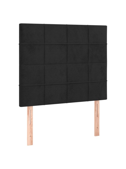 Box spring postel s matrací a LED černá 120x200 cm samet
